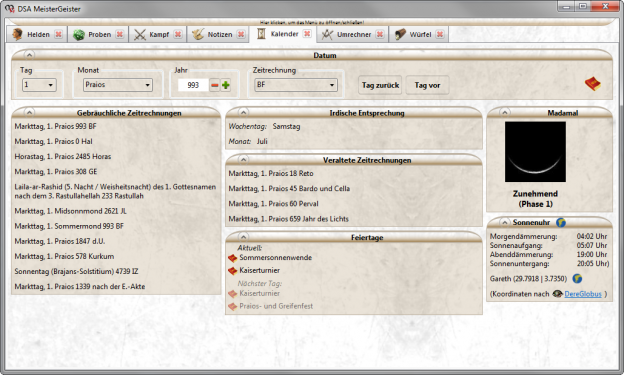 meistergeister-kalender-tool  DSA MeisterGeister